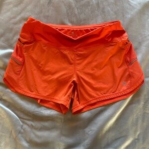 Athleta Lined Running Shorts Tangerine Orange Color Women Sz Small